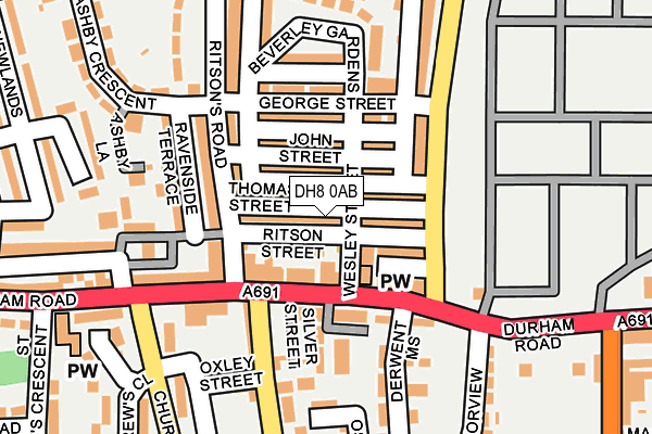 DH8 0AB map - OS OpenMap – Local (Ordnance Survey)