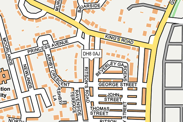 DH8 0AJ map - OS OpenMap – Local (Ordnance Survey)