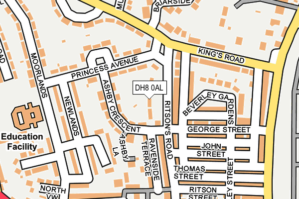 DH8 0AL map - OS OpenMap – Local (Ordnance Survey)