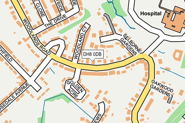 DH8 0DB map - OS OpenMap – Local (Ordnance Survey)