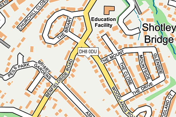 DH8 0DU map - OS OpenMap – Local (Ordnance Survey)