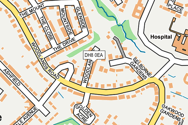 DH8 0EA map - OS OpenMap – Local (Ordnance Survey)