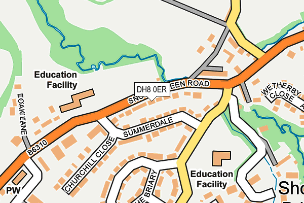 DH8 0ER map - OS OpenMap – Local (Ordnance Survey)