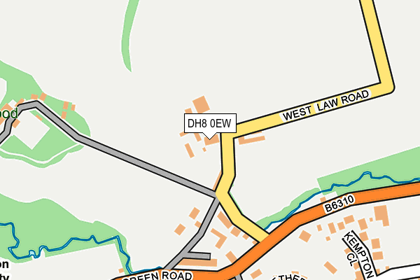 DH8 0EW map - OS OpenMap – Local (Ordnance Survey)