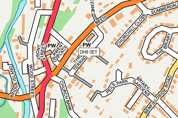 DH8 0EY map - OS OpenMap – Local (Ordnance Survey)