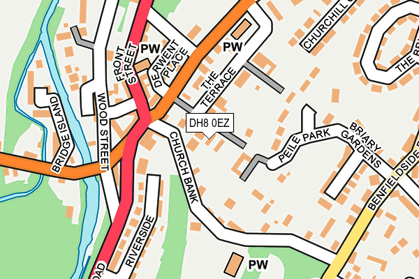 DH8 0EZ map - OS OpenMap – Local (Ordnance Survey)