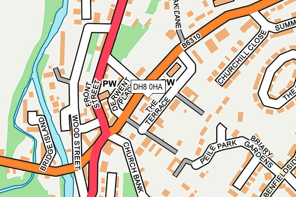 DH8 0HA map - OS OpenMap – Local (Ordnance Survey)