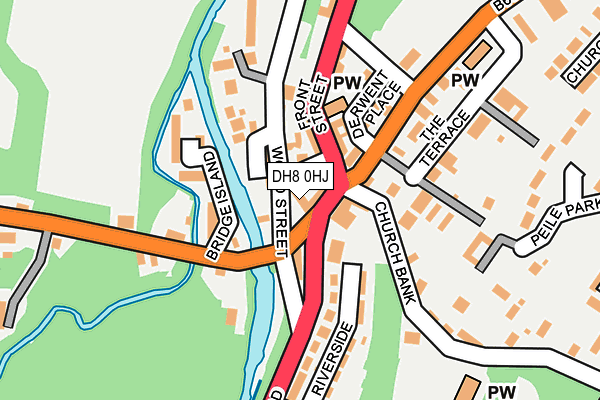 DH8 0HJ map - OS OpenMap – Local (Ordnance Survey)