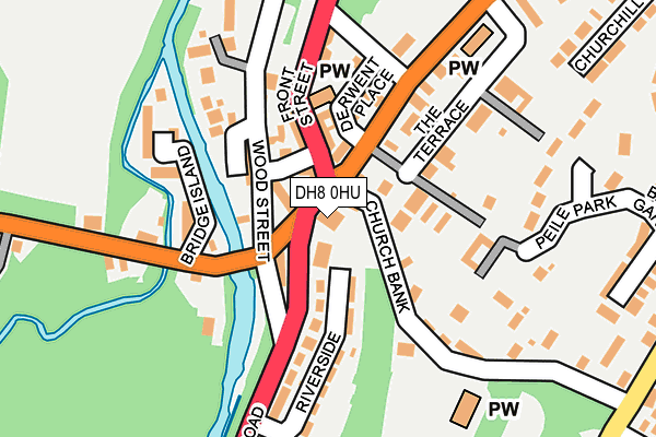 DH8 0HU map - OS OpenMap – Local (Ordnance Survey)