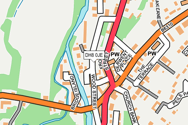 DH8 0JE map - OS OpenMap – Local (Ordnance Survey)