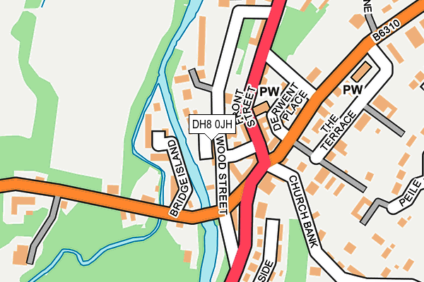 DH8 0JH map - OS OpenMap – Local (Ordnance Survey)