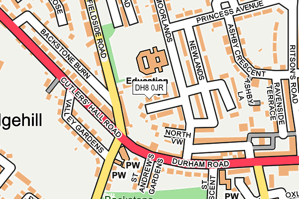 DH8 0JR map - OS OpenMap – Local (Ordnance Survey)