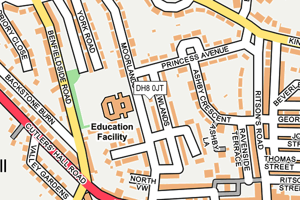 DH8 0JT map - OS OpenMap – Local (Ordnance Survey)