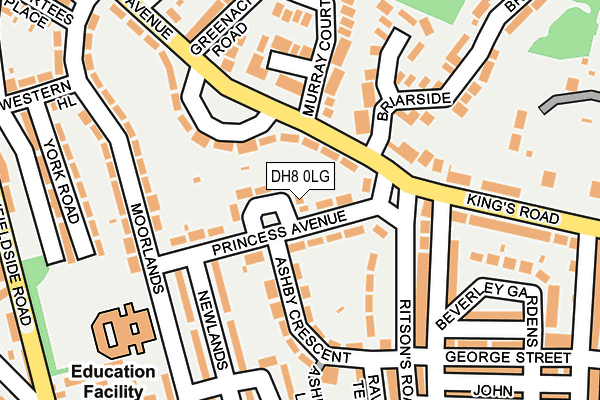 DH8 0LG map - OS OpenMap – Local (Ordnance Survey)