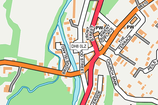 DH8 0LZ map - OS OpenMap – Local (Ordnance Survey)