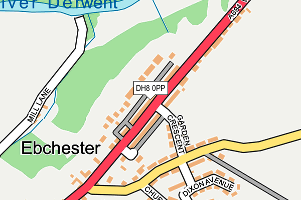 DH8 0PP map - OS OpenMap – Local (Ordnance Survey)