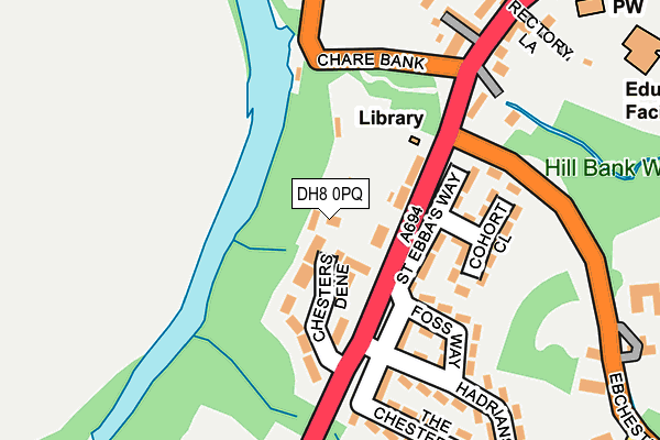 DH8 0PQ map - OS OpenMap – Local (Ordnance Survey)