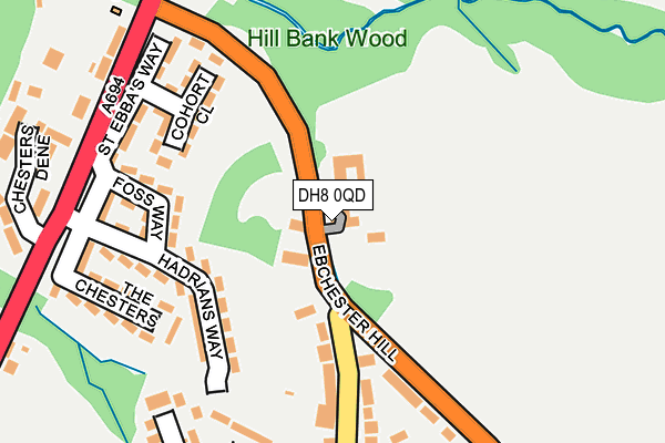 DH8 0QD map - OS OpenMap – Local (Ordnance Survey)