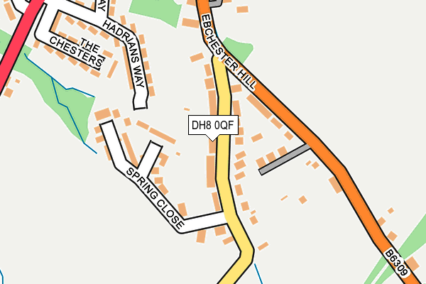 DH8 0QF map - OS OpenMap – Local (Ordnance Survey)