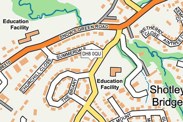 DH8 0QU map - OS OpenMap – Local (Ordnance Survey)