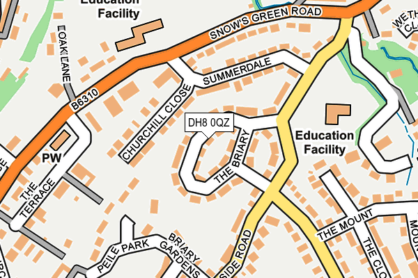 DH8 0QZ map - OS OpenMap – Local (Ordnance Survey)