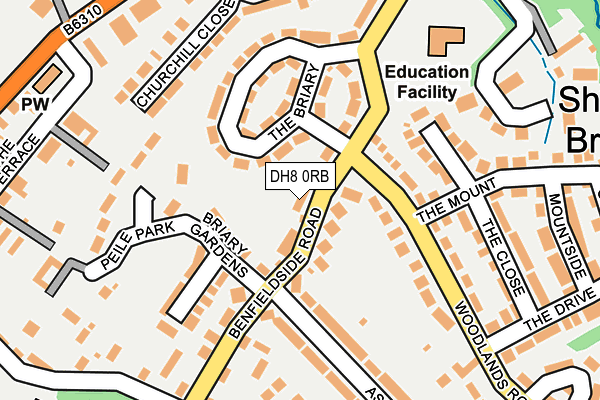 DH8 0RB map - OS OpenMap – Local (Ordnance Survey)