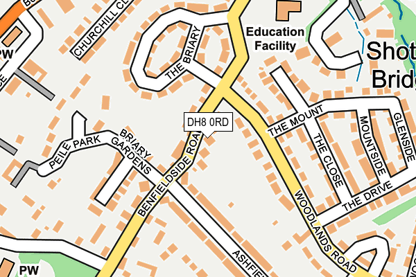 DH8 0RD map - OS OpenMap – Local (Ordnance Survey)