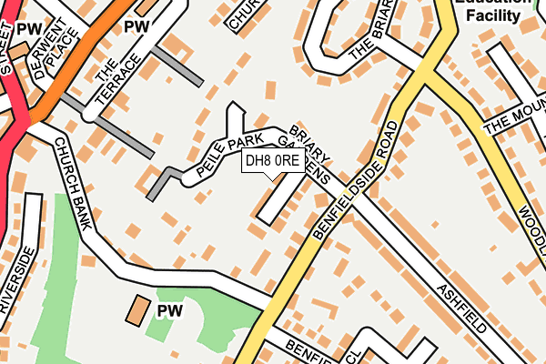 DH8 0RE map - OS OpenMap – Local (Ordnance Survey)