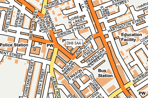 DH8 5AA map - OS OpenMap – Local (Ordnance Survey)