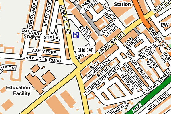 DH8 5AF map - OS OpenMap – Local (Ordnance Survey)