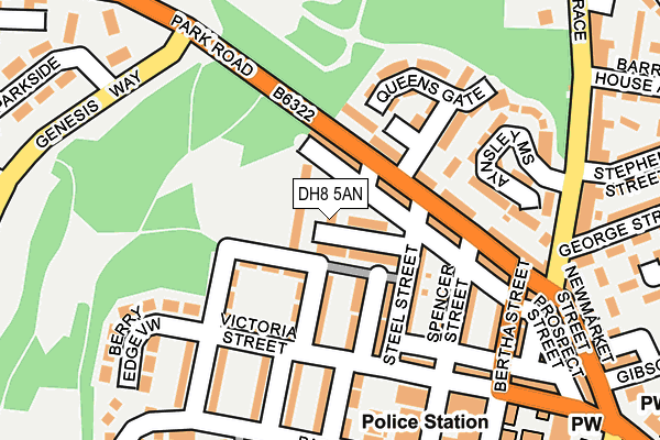 DH8 5AN map - OS OpenMap – Local (Ordnance Survey)