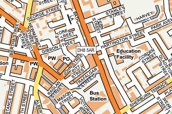 DH8 5AR map - OS OpenMap – Local (Ordnance Survey)