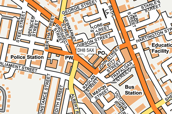 DH8 5AX map - OS OpenMap – Local (Ordnance Survey)