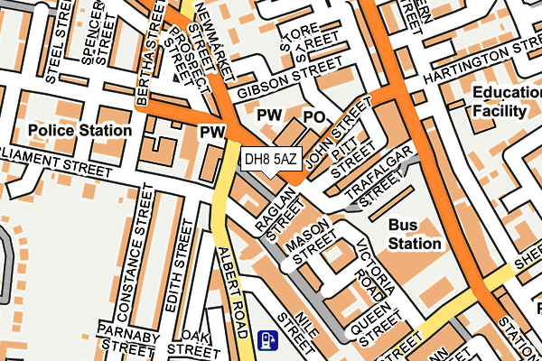 DH8 5AZ map - OS OpenMap – Local (Ordnance Survey)