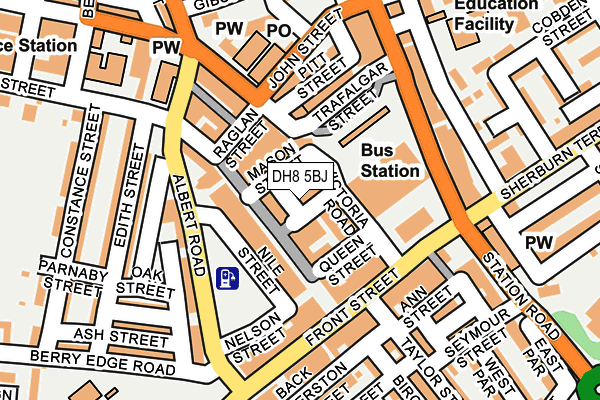 DH8 5BJ map - OS OpenMap – Local (Ordnance Survey)
