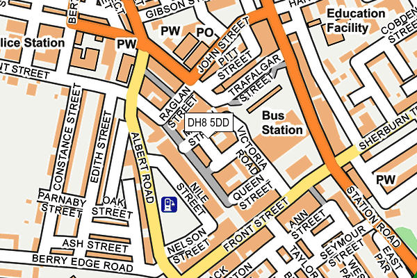 DH8 5DD map - OS OpenMap – Local (Ordnance Survey)