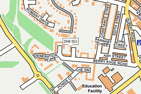 DH8 5DJ map - OS OpenMap – Local (Ordnance Survey)