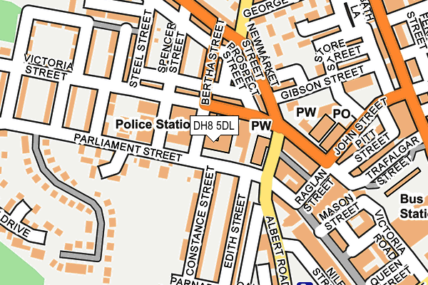 DH8 5DL map - OS OpenMap – Local (Ordnance Survey)