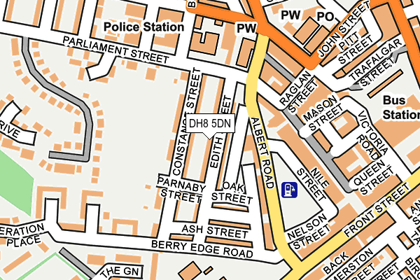 DH8 5DN map - OS OpenMap – Local (Ordnance Survey)