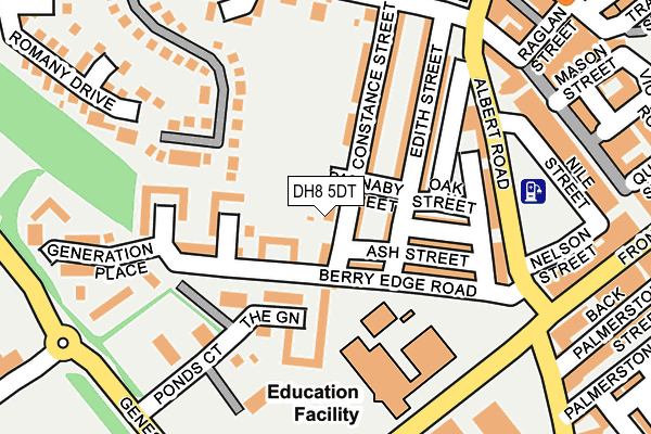 DH8 5DT map - OS OpenMap – Local (Ordnance Survey)