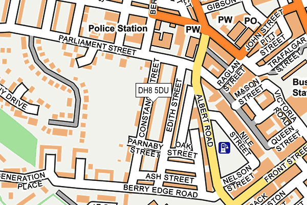 DH8 5DU map - OS OpenMap – Local (Ordnance Survey)