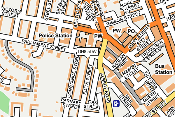 DH8 5DW map - OS OpenMap – Local (Ordnance Survey)