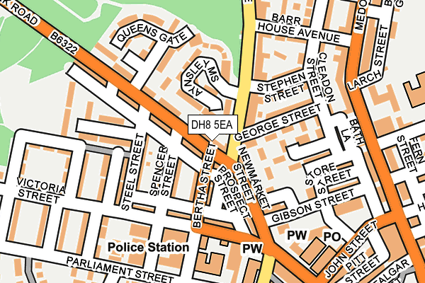 DH8 5EA map - OS OpenMap – Local (Ordnance Survey)