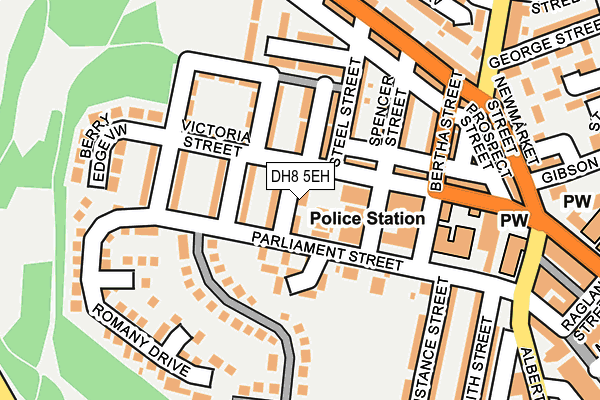 DH8 5EH map - OS OpenMap – Local (Ordnance Survey)