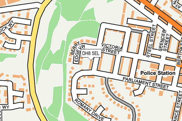 DH8 5EL map - OS OpenMap – Local (Ordnance Survey)