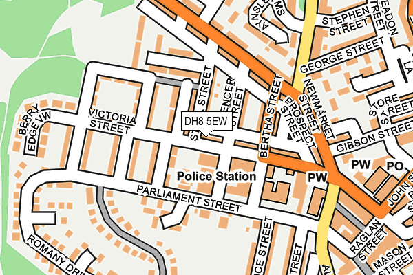 DH8 5EW map - OS OpenMap – Local (Ordnance Survey)