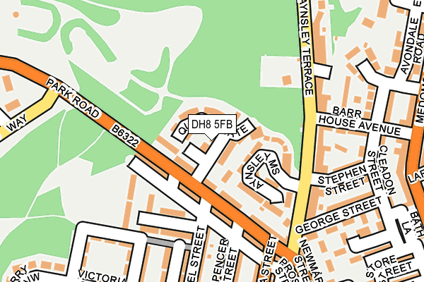 DH8 5FB map - OS OpenMap – Local (Ordnance Survey)