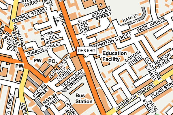 DH8 5HG map - OS OpenMap – Local (Ordnance Survey)