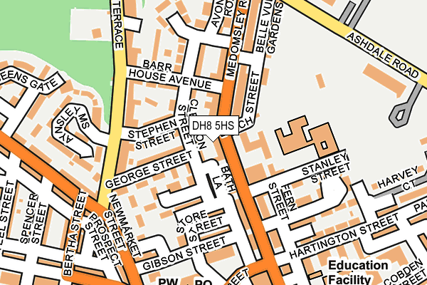 DH8 5HS map - OS OpenMap – Local (Ordnance Survey)