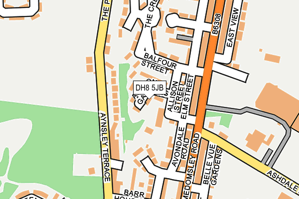 DH8 5JB map - OS OpenMap – Local (Ordnance Survey)